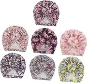 [Ipetboom] 7pcs Baby Cap Bonnet Toddler Hat Kids Headwear Elastic Turban Breathable Sleep Cap