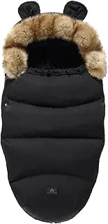 Pram Footmuff,Stroller Padded Footmuff Cover Cosy Toes,Baby Swaddle,Baby Sleeping Bag,Baby Winter Foot Cover,Windproof, Waterproof, Cold Resistant, Washable (Black)