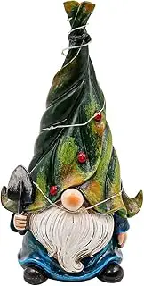 NUZAMAS Solar Powered Garden Ornaments, Decorative PTop Hat Elf Statue with Solar Lantern Light Outdoor Garden Decoration Ornament Table Top Sculpture Lighting Waterproof Lamp
