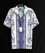 Robert Graham CORSICA Linen Cotton Blend $238 2XL Classic Short Sleeve NWT XXL
