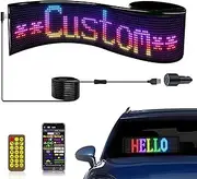 LED Sign for Car with Bluetooth APP Control, Custom Programmable LED Sign for Taxi Driver,Business, Holidays - Scrolling Display, 24x5 Inch Flexible Matrix Panel