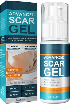 AELSSPUIT Silicone Scar Gel-Painless Scar Cream for C-Section, Stretch Marks, Ac