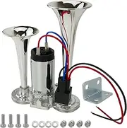AeKeatDa 12V 600DB Upgraded Air Horn Dual Trumpets Super Loud Truck Train Horns Kit with Air Compressor