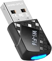 Aswalling AX900 USB WiFi 6 Adapter 900Mbps Bluetooth 5.4 2 in 1 USB Dongle 2.4G 5G Wireless WLAN Receiver for Win10&Win11