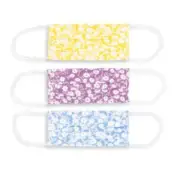 Lost + Wander USA Made Women's Patterned 3 Pack Pleated Face Masks Triple Layer