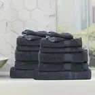 14pc Renee Taylor Stella Indigo Bath Towel/Mat Set 650 GSM Soft Bamboo Cotton