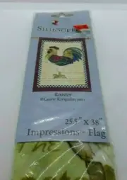 Silhouettes Impressions ROOSTER Flag by LAURIE KORSGADEN 2001 25.5 X 38