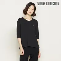 在飛比找誠品線上優惠-YVONNE COLLECTION 三色梗犬繡花V領七分袖上