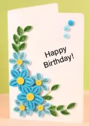 Wizardi Greeting Card Making Kit. Myosotis Flowers DIY Quilling Kit F07M3-5-FL6