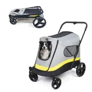 One-Click Folding Pet Stroller for Large Dogs Cat Animal Carrier with Universal