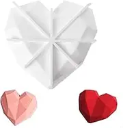 AntranStore Diamond Heart Love Mousse Cake Mold Trays, Silicone Baking Pan-Food Grade & BPA Free-Not Sticky Mould Suitable for Mousse,Chocolate Brownie,Cheesecake,Jelly,Ice Cream,Fondant Style 1