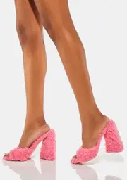 [Lemon Drop by Privileged] Pink Chandlar Fluffy Heels