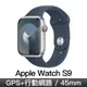 Apple Watch S9 GPS LTE 45mm 銀鋁/風暴藍運動錶帶-M/L(MRMH3TA/A)