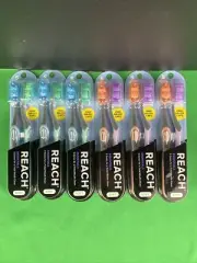 6 PK Reach Essentials Soft Head Toothbrushes with Brush Caps 2 Ct Each