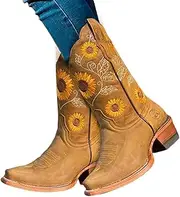 Women Cowgirl Boots, Vintage Cowgirl Boots Equestrian Boots, Equestrian Knight High Boots Square Toe Vintage Horse Riding for Woman Girls Pochy