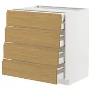 METOD / MAXIMERA base cb 4 frnts/2 low/3 md drwrs, white/Voxtorp oak effect, 80x60x80 cm