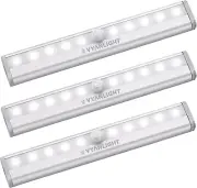Motion Sensor LED under Cabinet Lights, 10 LED Light Strips for Closet, Kitchen,