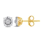 Tia Miracle Halo Diamond Composite Earrings in 9kt Yellow Gold