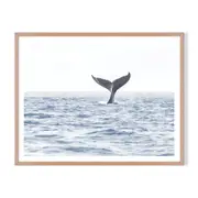 Wave Hello Framed Printed Wall Art - Timber