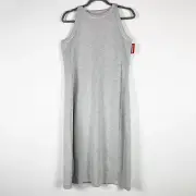 NEW Spanx AirEssentials Side Stripe Tank Midi Dress Light Heather Gray M