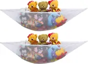 Simplehouseware Jumbo Toy Hammock for Stuffed Animals, 2 Pack, White