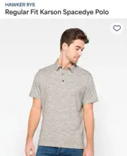 Hawker Rye Regular Fit Karson Spacedye Polo - Gray - New With Tags - XL