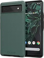 [Crave] Dual Guard for Google Pixel 6a Case, Shockproof Protection Dual Layer Case for Google Pixel 6a - Forest Green