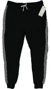 SOVEREIGN CODE LA retro checkered Jogger pants- NEW-black fleece sweatpants OTW
