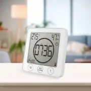 Mini Room Digital Thermometer Hygrometer Gauge Wall Clock for Bedroom Cellar
