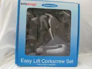 Brand New Kito Design 4 Piece Easy Lift Corkscrew Set Metal Gears with Stand