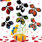 Magic Flying Butterfly Toy, Clockwork Butterfly Card, Wind up Rubber Band Powere