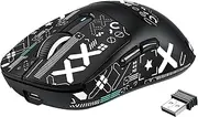 X3 Wireless Gaming Mouse, Ultra-Light 49g Gaming Mouse, PixArt PAW3395 Sensor, 26000DPI, Programmable, 2.4G/Bluetooth/Wired, Long Battery Life/PTFE Foot/Mouse Gripband-PC/MAC-Black