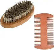 VICASKY 1 Set Men Beard Grooming Wooden Comb Bristle Brush for and Beard Care Travel Friendly Pocket Comb for Hair Maintenance Styling