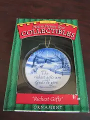GIBSON Helen Steiner Rice CHRISTMAS ORNAMENT Richest Gifts Plate NEW In BOX