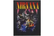 Nirvana Unplugged Photograph Iron On Patch (Black/Red/Yellow) (One Size)