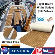 White Stripes EVA Foam Boat Flooring Carpet Marine Teak Decking Sheet , Nonslip