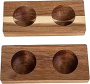 OFFSCH 2Pcs Wooden Egg Holder Tray Natural Wooden Egg Containers for Refrigerator Storage Egg Organizer for Slots for Chicken Eggs