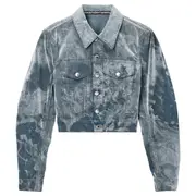 [Alexander Wang] Slim Trucker Jacket Cloud Flock