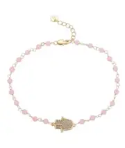 Women's Hamsa Hand Bead Anklet