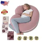 Large Soft Cooling Cotton Maternity Body Pillow - Ultimate Full-Body Support