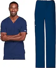 [Cherokee] 4043 Scrub Set for Men or Women Traditional Fit 4 Pockets V-Neck 4725 5 Pockets Cargo Pant Natural Rise