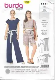 B262 BURDA 6433: OVERALL'S SIZE 8-18 SEWING PATTERN
