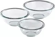 Pyrex Glass Mixing Bowl Set (3-Piece Set, Nesting, Microwave and Dishwasher Safe