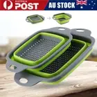 2PCS Collapsible Strainer Basket Drainer Silicone Colander for Vegetable Fruit