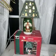 Vintage Santa Hand Painted Mason Jar Night Light By Vanderwall New In Box
