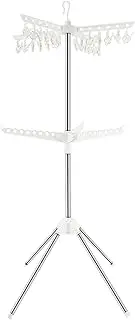 ZLHETWT 2 Tier Laundry Drying Stand, Laundry Hanger Rack, Garment Drying Rack, Foldable Drying Rack, Clothing Rack, 24 Clips Portable Garment Rack for Balcony Camping
