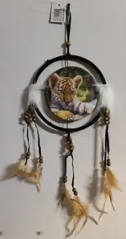 DREAMCATCHER INDIAN WITH A PICTURE OF A BABY TIGER OUTDOOR CAT SML (CR40)