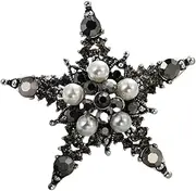 [Generic] Brooch 1 Piece Of Vintage Five Pointed Star Pearl Brooch Ladies Suit Accessories Pin Corsage
