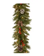 National Tree Company 9ft Frosted Berry Garland with 100 Clear Lights