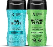 Beardo Ice Blast Body wash & B-Acne Clear Body Wash for Men 200 ml (Pack of 2) | For Instant Freshness & Body Acne and Skin Purification | With Menthol, Neem, Tea Tree and Salicylic Acid